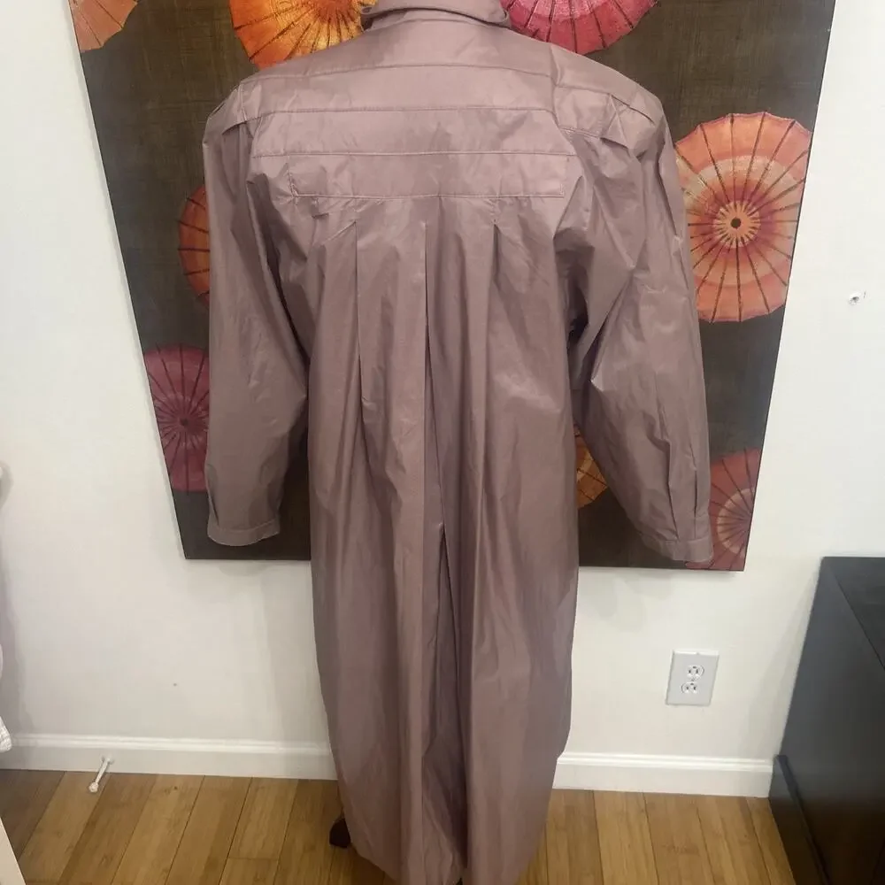Vintage Fleet Street Mauve Trench Coat Longline Minimal Chic Duster Sz 12 - Picture 4 of 8